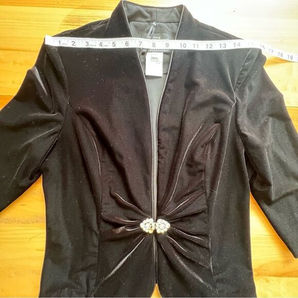 ALEX EVENINGS Black Velvet 3 Piece Outfit Size Medium Pants Large Tops - Picture 13 of 16